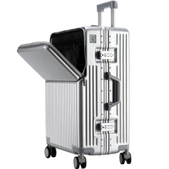 Front-Opening Aluminum Frame Carry-On Suitcase