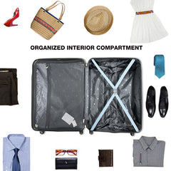 3-Piece Lightweight ABS Spinner Luggage Set