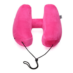 H-Shaped Inflatable Hooded Travel Neck Pillow