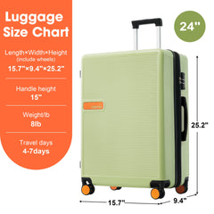 24-Inch Expandable Contrast Color Hardshell Suitcase