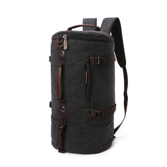 Men’s Canvas Cylinder Hiking Travel Backpack
