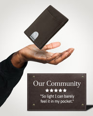 Genuine Leather Slim RFID Money Clip Wallet