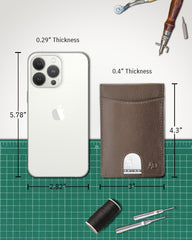 Genuine Leather Slim RFID Money Clip Wallet