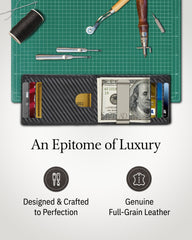 Genuine Leather Slim RFID Money Clip Wallet
