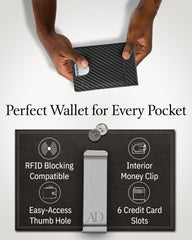 Genuine Leather Slim RFID Money Clip Wallet