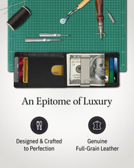 Genuine Leather Slim RFID Money Clip Wallet