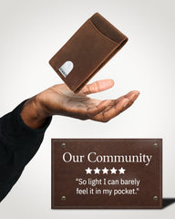 Genuine Leather Slim RFID Money Clip Wallet