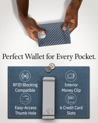 Genuine Leather Slim RFID Money Clip Wallet