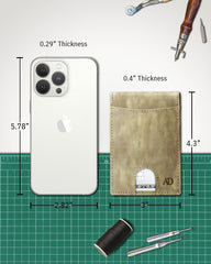 Genuine Leather Slim RFID Money Clip Wallet