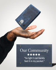 Genuine Leather Slim RFID Money Clip Wallet