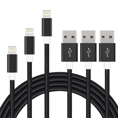 3-Pack 10FT Heavy-Duty Braided Lightning Cables