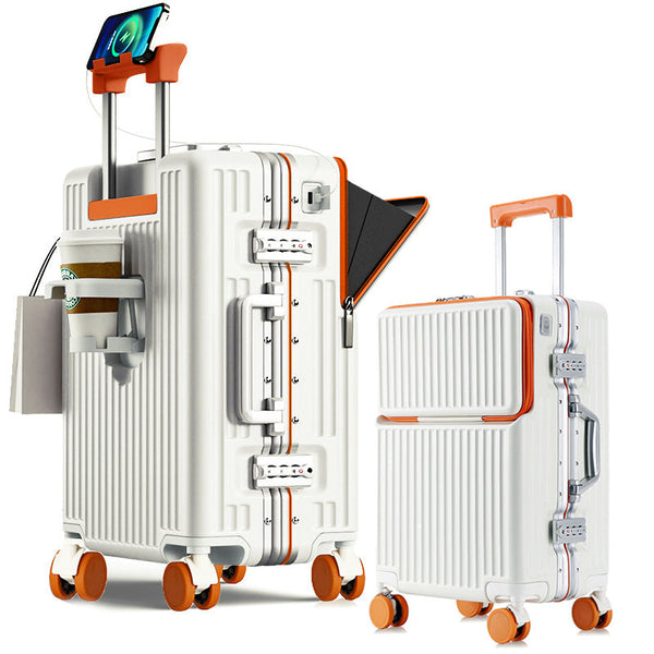 Front-Opening Aluminum Frame Carry-On Suitcase