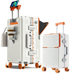 Front-Opening Aluminum Frame Carry-On Suitcase