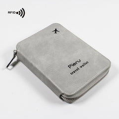 Multi-Functional RFID Zipper Passport Travel Holder