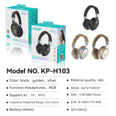 KP-H103 Foldable RGB Bluetooth Noise-Canceling Headphones