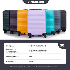 20-Inch Lightweight Spinner Carry-On Suitcase