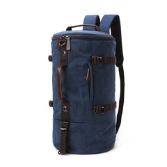 Men’s Canvas Cylinder Hiking Travel Backpack
