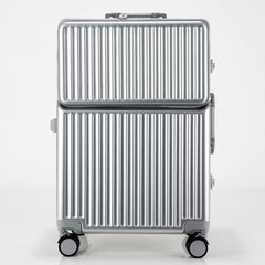 Front-Opening Aluminum Frame Carry-On Suitcase
