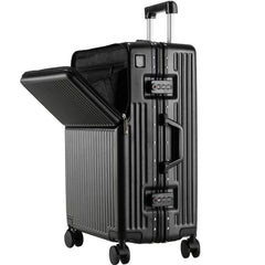 Front-Opening Aluminum Frame Carry-On Suitcase