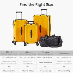 4-Piece Lightweight PC ABS Luggage Set