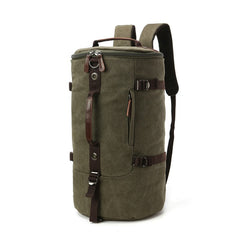 Men’s Canvas Cylinder Hiking Travel Backpack