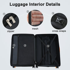 24-Inch Expandable Contrast Color Hardshell Suitcase