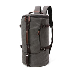 Men’s Canvas Cylinder Hiking Travel Backpack