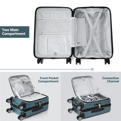 20-Inch Lightweight Front-Open Carry-On Suitcase