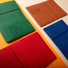 Leather RFID Shield Passport Wallet Cobalt