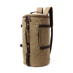 Men’s Canvas Cylinder Hiking Travel Backpack