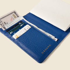 Leather RFID Shield Passport Wallet Cobalt