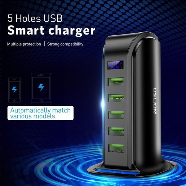 5-Port USB Charging Station With LED