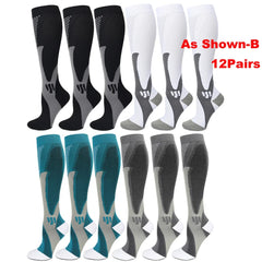 6-Pair 20-30mmHg Compression Sports Socks