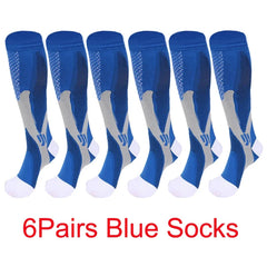 6-Pair 20-30mmHg Compression Sports Socks