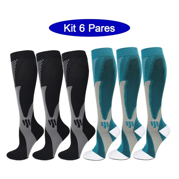 6-Pair 20-30mmHg Compression Sports Socks
