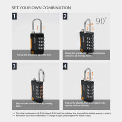 4-Digit Combination Keyless Travel Luggage Padlock