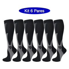 6-Pair 20-30mmHg Compression Sports Socks
