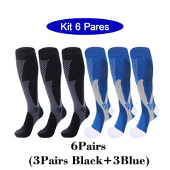 6-Pair 20-30mmHg Compression Sports Socks