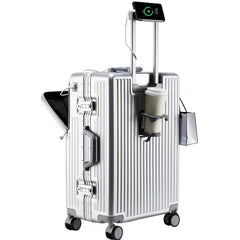 Front-Opening Aluminum Frame Carry-On Suitcase