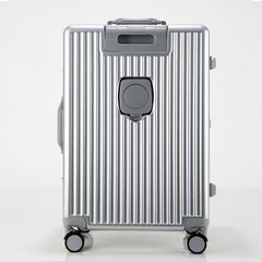 Front-Opening Aluminum Frame Carry-On Suitcase