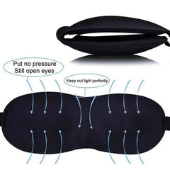 Black 3D Adjustable Sleeping Eye Mask