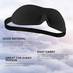 Black 3D Adjustable Sleeping Eye Mask
