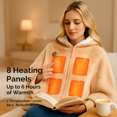 Wearable Heated Flannel Throw Blanket Hoodie