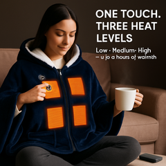 Wearable Heated Flannel Throw Blanket Hoodie