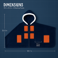 Wearable Heated Flannel Throw Blanket Hoodie