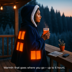 Wearable Heated Flannel Throw Blanket Hoodie