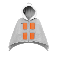 Wearable Heated Flannel Throw Blanket Hoodie