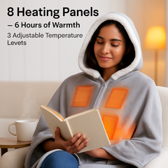 Wearable Heated Flannel Throw Blanket Hoodie