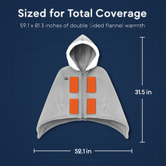Wearable Heated Flannel Throw Blanket Hoodie